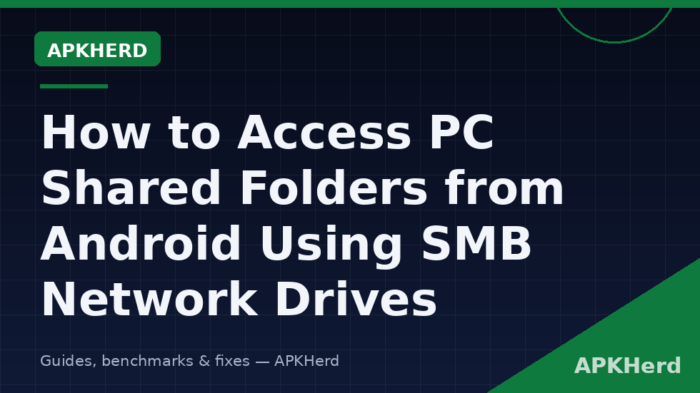 Android file manager connected to a Windows PC shared folder over SMB on a home network