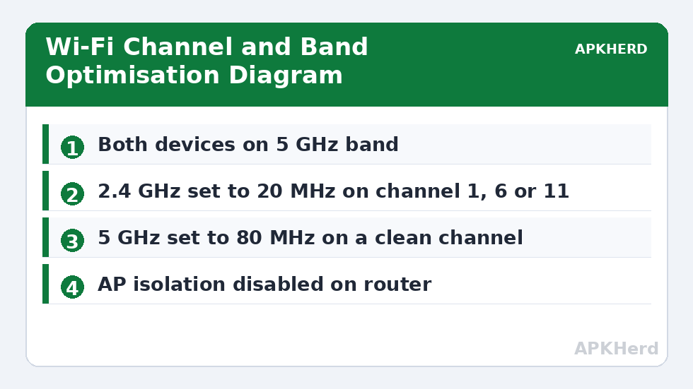 Wi-Fi Channel and Band Optimisation Diagram