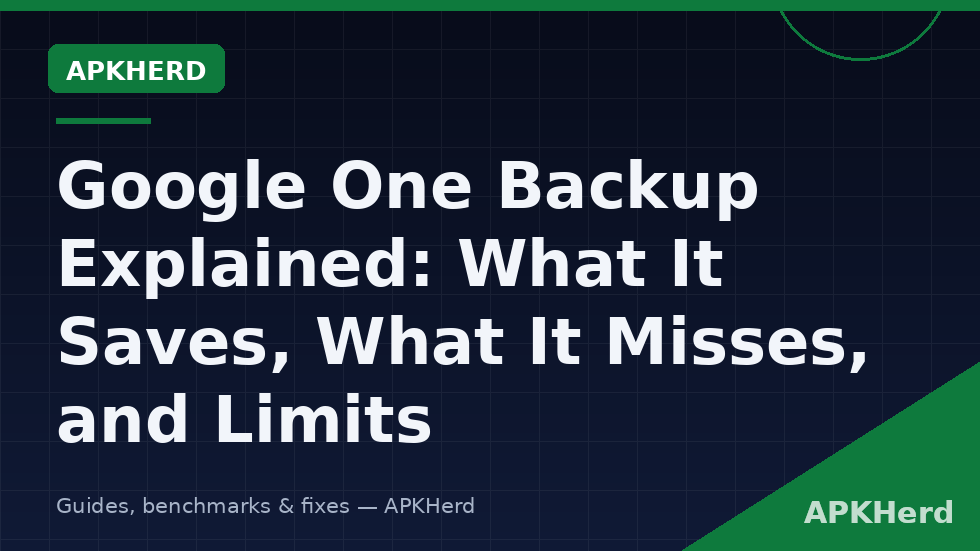 Google One backup screen on Android showing app data, messages and settings categories
