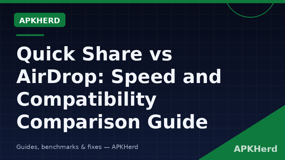 Android phone with Quick Share beside an iPhone with AirDrop showing separate nearby sharing systems