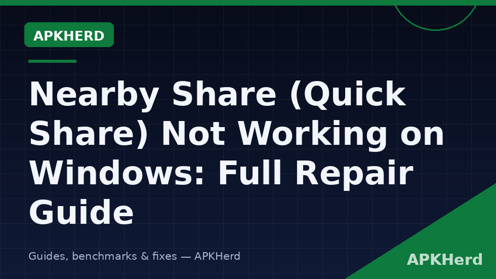 Android phone unable to discover a Windows PC in Quick Share, showing visibility settings
