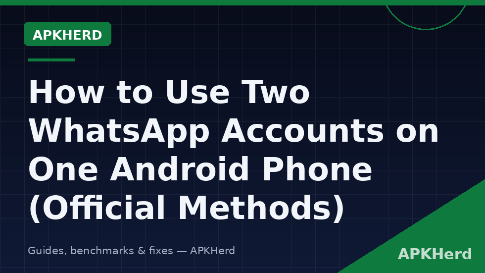Android phone showing two WhatsApp accounts set up with official dual app methods